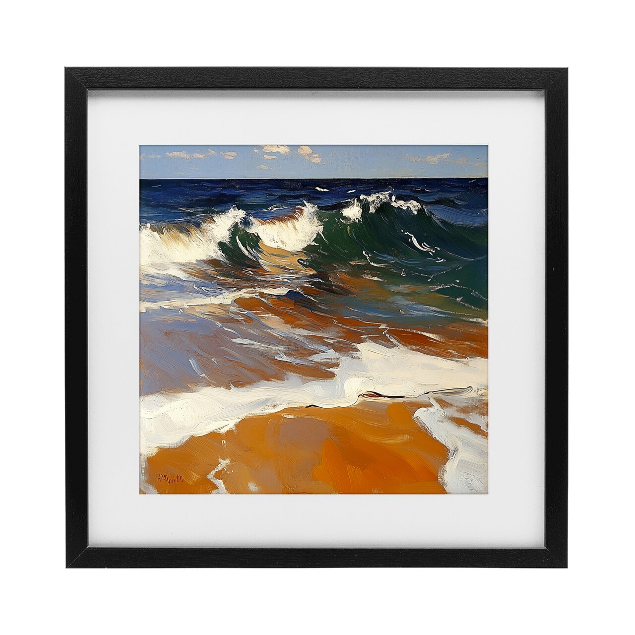 Stupell Industries Glassy Wave Break Framed Print Under Glass, design by Walker Noble